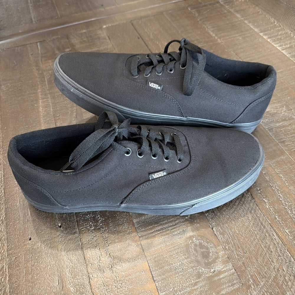 VANS Off The Wall Men's Black Canvas Lace Up Sneakers US 12 Standard